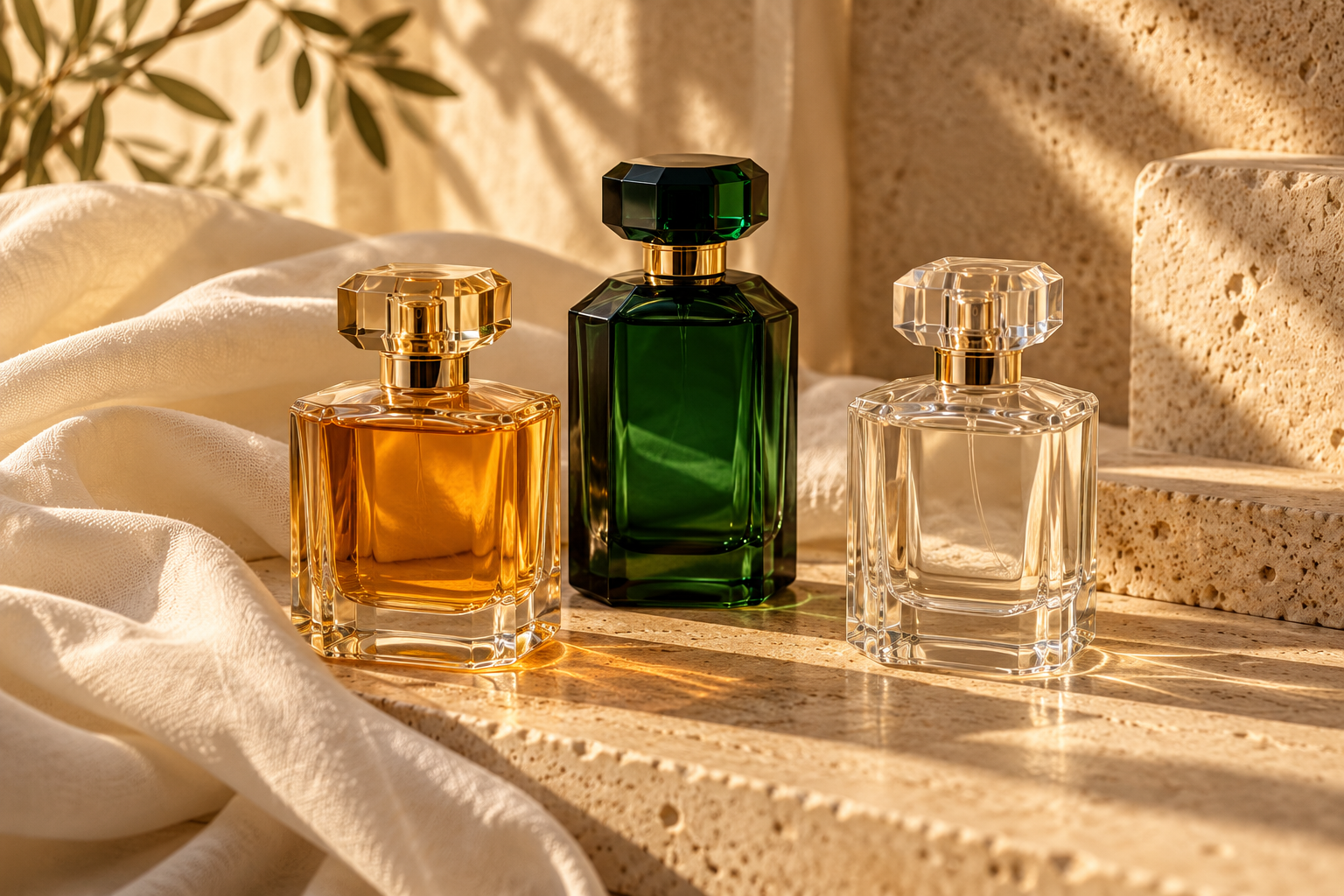 تصور توضيحي لزجاجات عطور إلينور